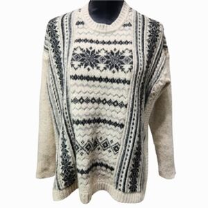 CABI Snowflake Holiday Cottagecore Knit Pullover Sweater (XS, fits big)